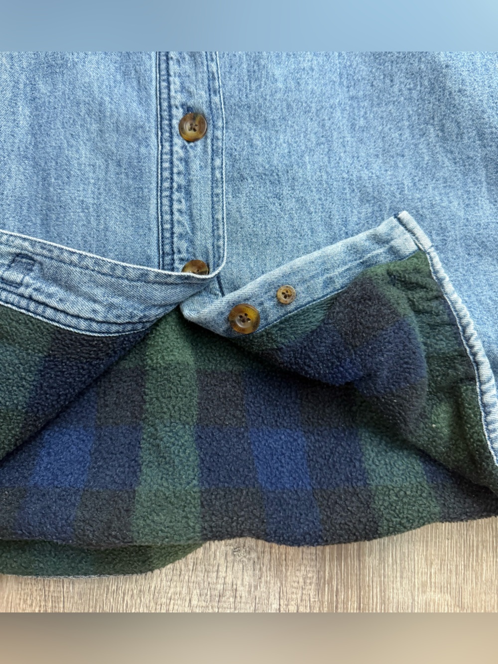 Vintage Woolrich Denim Fleece Lined Shacket Medium - Picture 7 of 9